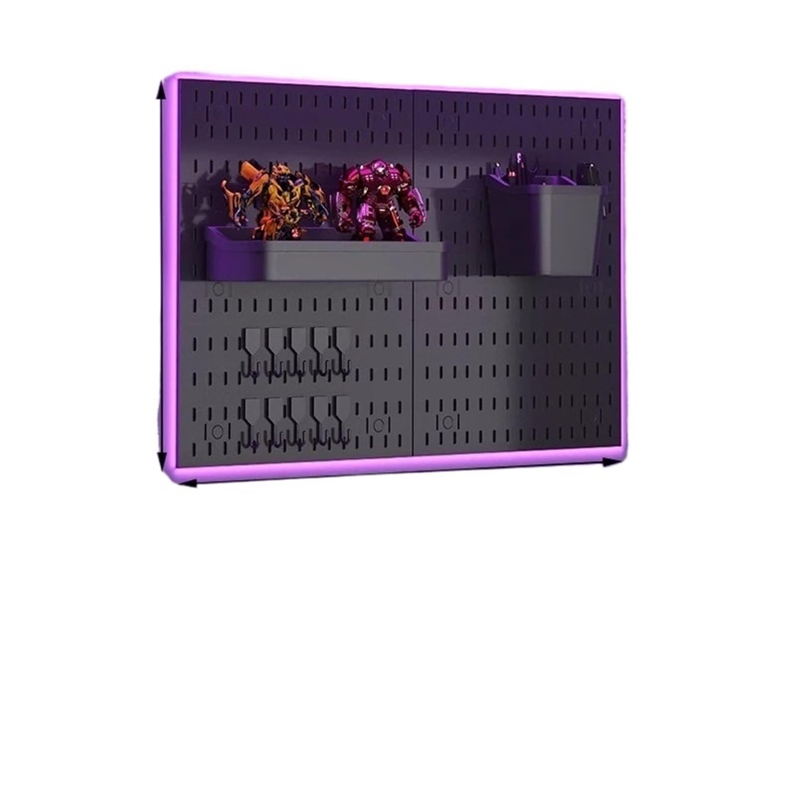 Tablero perforado for oficina, estante perforado for cocina, paneles de pared de garaje, soporte de exhibición, soporte de almacenamiento trasero for puerta perforado Panel Herramientas de Metal(Black
