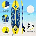 Giantex 6' Surfboard Surfing Surf Beach Ocean Body Foamier Board with Removable Fins, Great Beginner Board for Kids, Youth and Children - Image 3