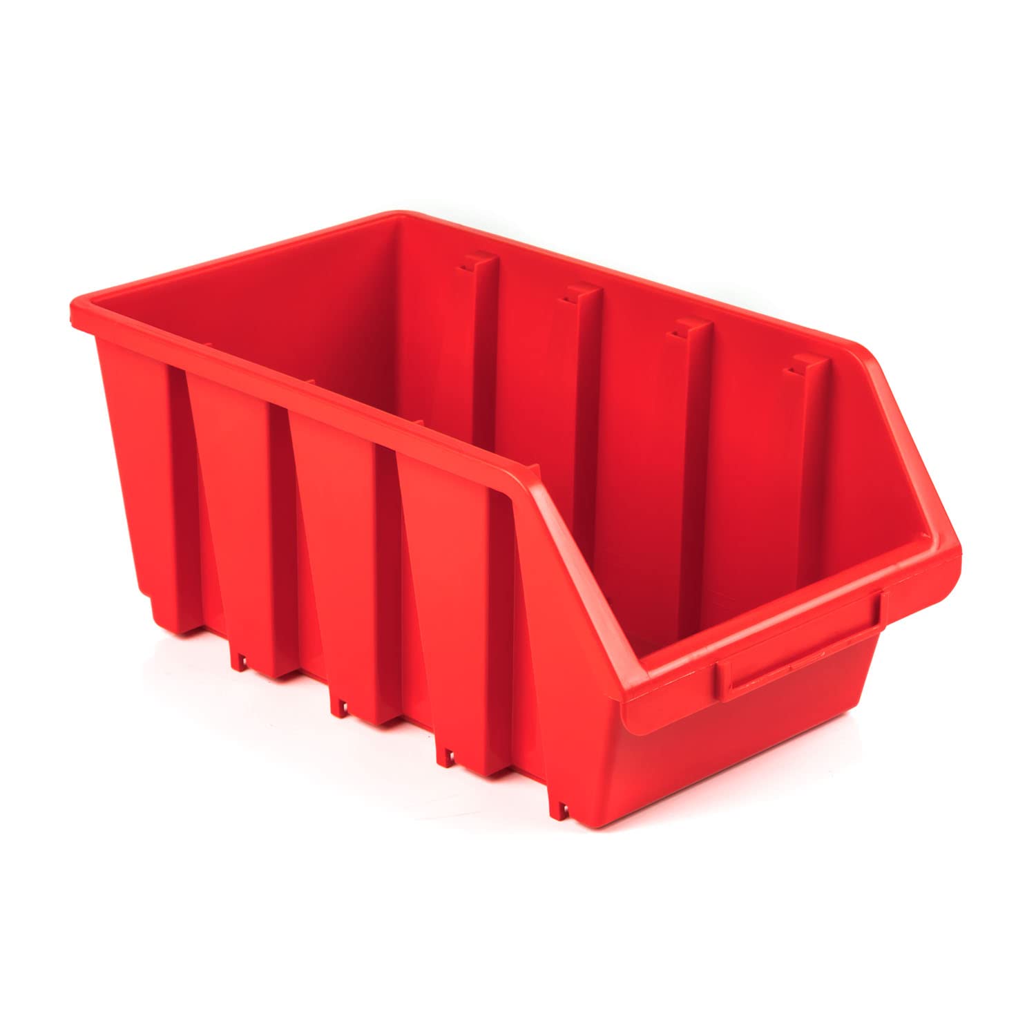 botle 5 cajas clasificadoras para taller, cajas apilables, caja de almacenamiento, caja de almacenamiento, color rojo, 34 x 20 x 15,5 cm, caja clasificadora de plástico