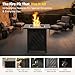East Oak 28” Outdoor Propane Fire Pit Table | 52,000 BTU Gas Fire Pit for Outside with Easy-Hook Lid, Mesh Pocket & Lava Rocks | CSA Certified | Ideal for Patio, Garden & Backyard | Black