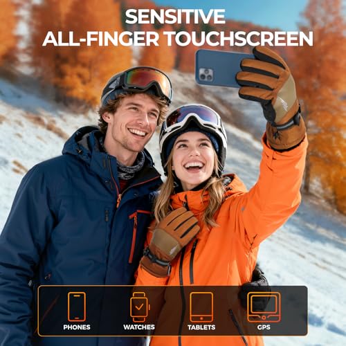 Image of rivmount Winter Waterproof Ski Snow Warm Gloves for Women Men, Windproof Cold Weather Thermal with Touchscreen Fingers, for Running Driving Cycling Hiking Biking Outdoor Sports Daily Work