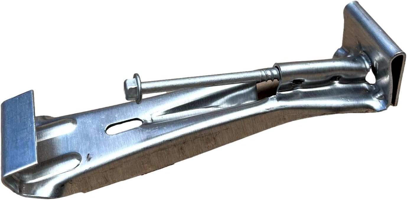 Hidden Gutter Hangers 5 Inch with a Pre-Inserted Rust Resistant Screw - Heavy Duty Rain Gutter Brackets Fastener with Clip for 5" K-Style Aluminum Gutters - Easily Repair Sagging Gutters - 50 Pack