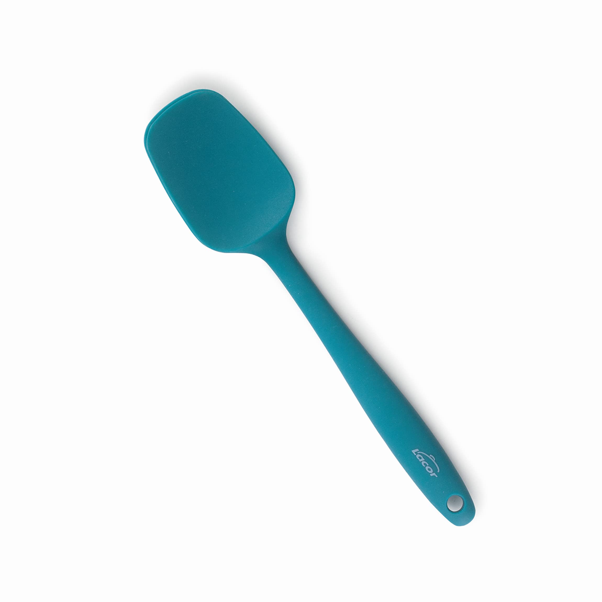 LACOR - 64453 - Ocean Kitchen Spoon, Silicone Spoon, Kitchen Utensils, Ergonomic Handle, Non-Stick, High Temperature Resistant, Dishwasher Safe, Length 27.5 cm