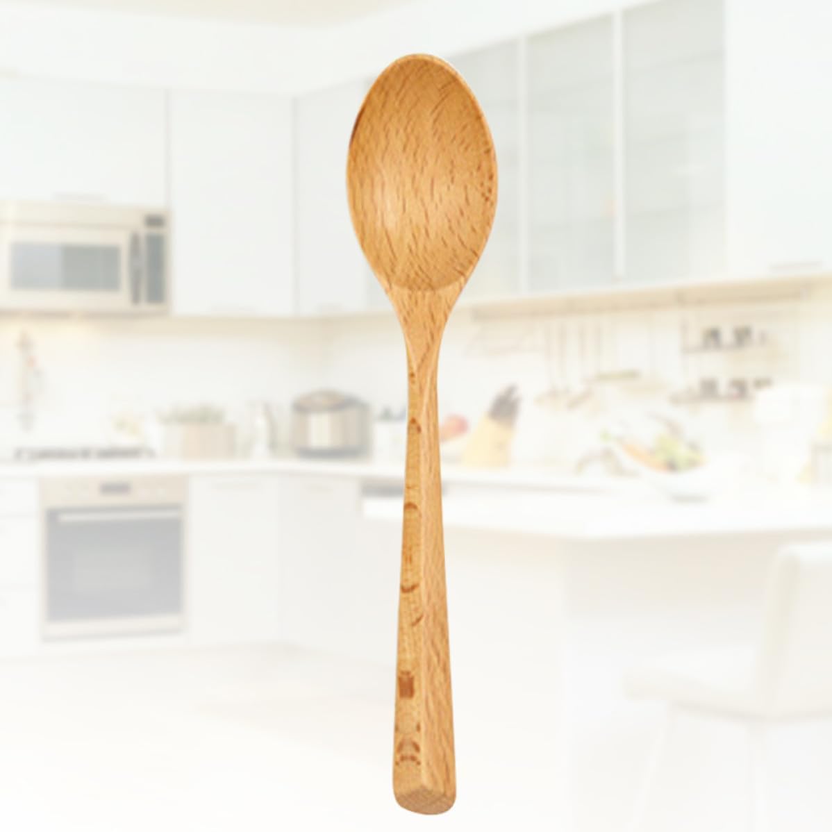 Portable Beech Jam Spoon for Serving with Rounded Triangle Handle