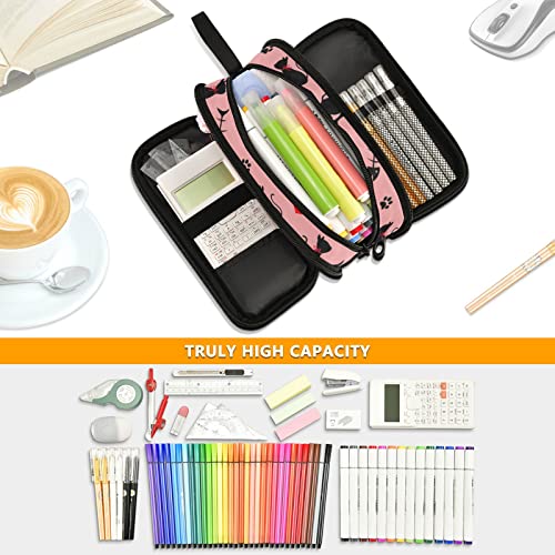 Image of Cute Cat Large Capacity Pencil Case Pencil Pouch Pen Box | 3 Compartment Large Storage Pencil Bag for Adults School Office Teen Girl Boy Men Women