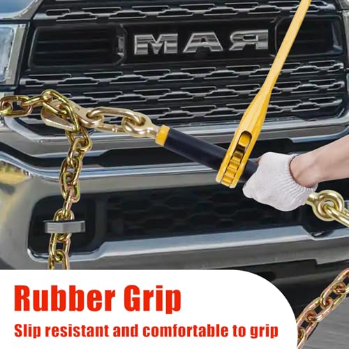Image of 3 /8-1 /2 inch Ratchet Load Binder G70 9200Lbs for Flatbed Trailer, 4Pk | G70 steel binder, 9200lbs working load, grab /slip hooks, zinc-dichromate rust-proof, secures cargo on flatbed /trailer, 4pk