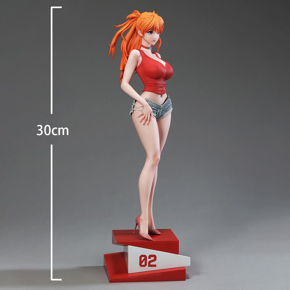 Asuka Langley Soryu figurka stojący model 30 cm figurka anime Asuka Langley Soryu statuetka prezenty urodzinowe dla fanów