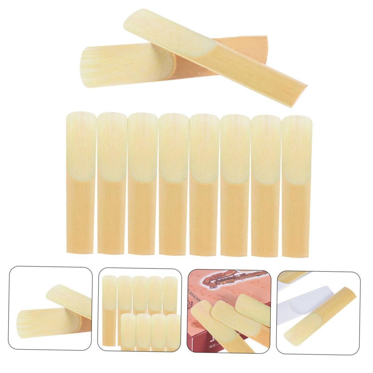 BESTonZON 50 Pcs caña saxofón instrumentos musicales organos musicales cañas saxofón barítono caña para principiantes cañas saxo soprano partes cañas saxo importante clarinete