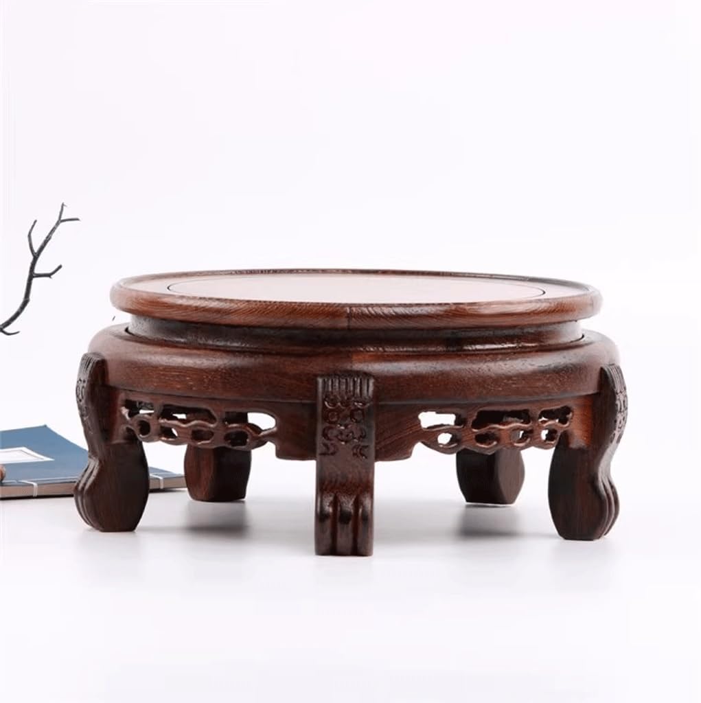 Bonsai Pedestal Vase Pedestal Stands Solid Wood Fish Tank Stand Flower Pot Flower Stand Large Flower Vase Round Base Planter Stand Plant Holder