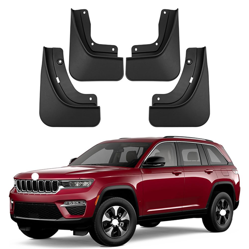 RJQXZXGQ Car Mud Flaps, for Jeep Grand Cherokee 2022-2023 Front & Rear Car Mud Flaps, Splashproof Tough Auto Splash Guards Fenders