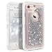 iPhone 8 Case, iPhone 7 Case, iPhone 6s Case, Dexnor Glitter 3D Bling Sparkle Flowing Liquid Case for Girls Transparent 3 in 1 Shockproof TPU Silicone + PC Case Cover for iPhone 8/7/6s/6 - Silver