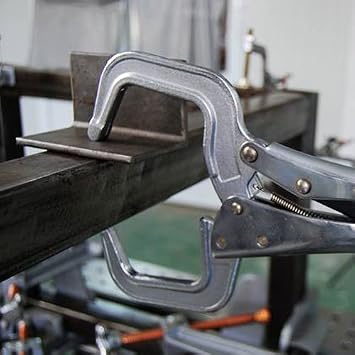 Strong Hand Tools 6 Locking C-Clamp, Swivel Pad, Max Clamping Capacity: 2 (50 mm), Throat Depth: 1-13/16 (46 mm), Vinyl Coated Quick Release Handle, PR6S, Strong Hand Tools