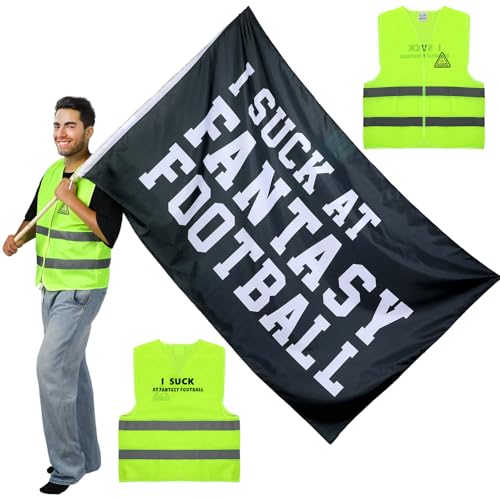 Cozypower 2 Pcs I Suck at Fantasy Football Set Include I Suck at Fantasy Football Vest and Flag...