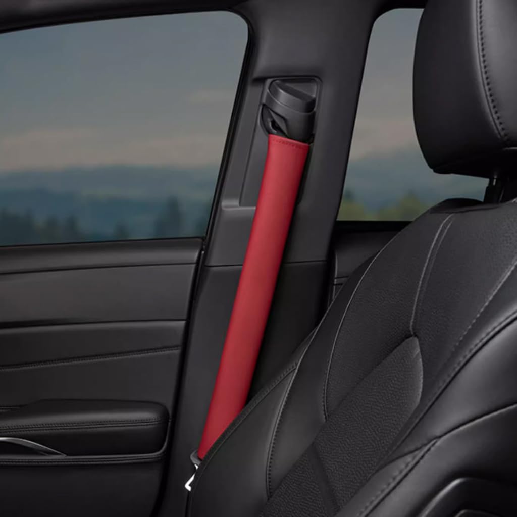 2 Piezas Almohadilla Cinturon Coche para Toyota Corolla 2019-2025, Comodidad Suave Que Ayuda a Proteger el Cuello y el Hombro del Accesorios,B-Red