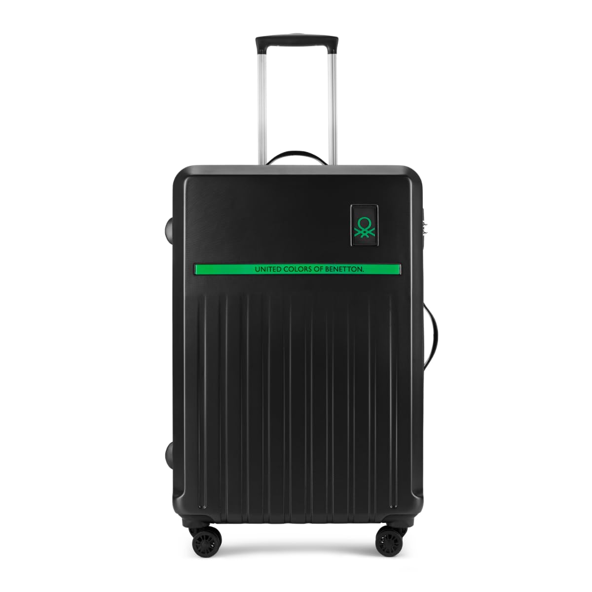Polyester Cobalt Unisex Hard Double Spinner Luggage - Black, 76Cm Large Trolley Bag with 8 Wheel-image-43