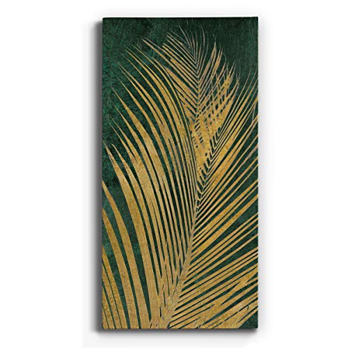 Renditions Gallery Canvas Nature Wall Art Modern Paintings Decorations Glittering Golden Palm Rustic Botanical Romantic Artwork Wall Hanging for Office Bedroom Kitchen - 20"x40" LT43