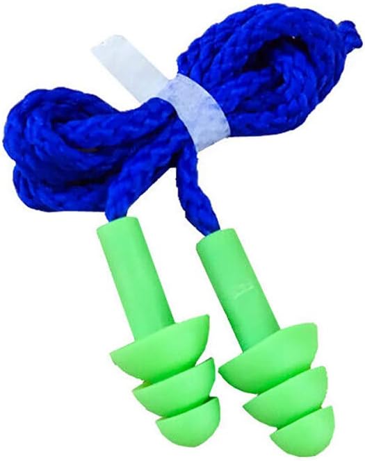 10 works Reusable Safety Soft Silicone Corded Ear Plugs Hearing Protect Work Sleeping with On Cord Noise Cancelling for Hearing Protection Construction Lanyard Foam - Image 3