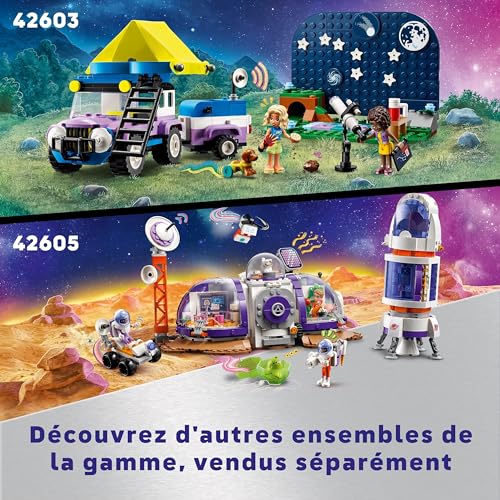 LEGO Friends Le Camping-Car d’Observation des Étoiles, Jouet pour Enfants, Filles et Garçons Dès 7 Ans avec Figurines Animales Hérisson et Chien, Plus Mini-Poupées Nova et Aliya et Télescope 42603