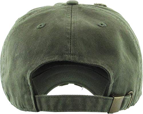 Image of KBETHOS Vintage Washed Distressed Cotton Dad Hat Baseball Cap Adjustable Polo Trucker Unisex Style Headwear