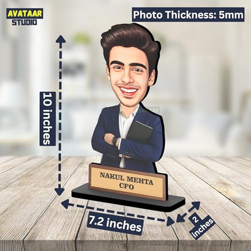 Image of Personalized IT Professional Caricature Gift Workaholic Desk Avatar Birthday Gift for Husband Boyfriend Friend Office Colleague Corporate Gift for Men (Corporate Man, 10 Inches)