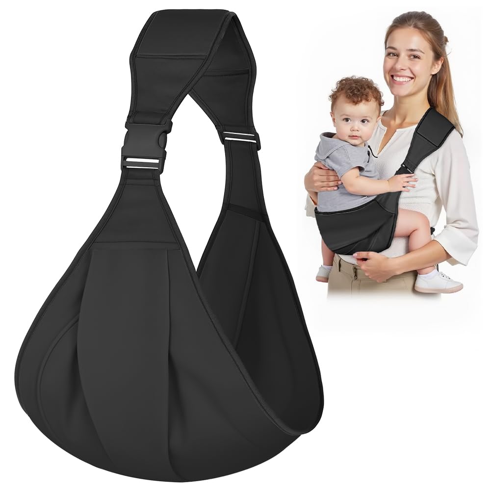 AOOWU Babytrage, Kleinkind Trage Seitlich,Verstellbare Ergonomisch Toddler Carrier, Babytrage Seitlich Baby Trage Für Neugeborene Bis 0-36 Monaten, Kleinkinder bis 25kg, Kleinkinder Tragegurt