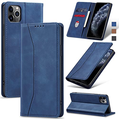Image of Jasonyu Flip Wallet Case for iPhone 11 Pro Max,Blue