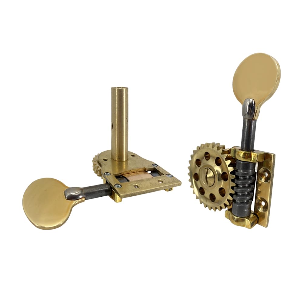 4-strunowe maszyny do strojenia basu (zestaw 4 szt.) Open Gear Tuning Key Pegs Machine Head zamiennik do gitary elektrycznej, basu lub instrumentów precyzyjnych, złota stal (okrągła)