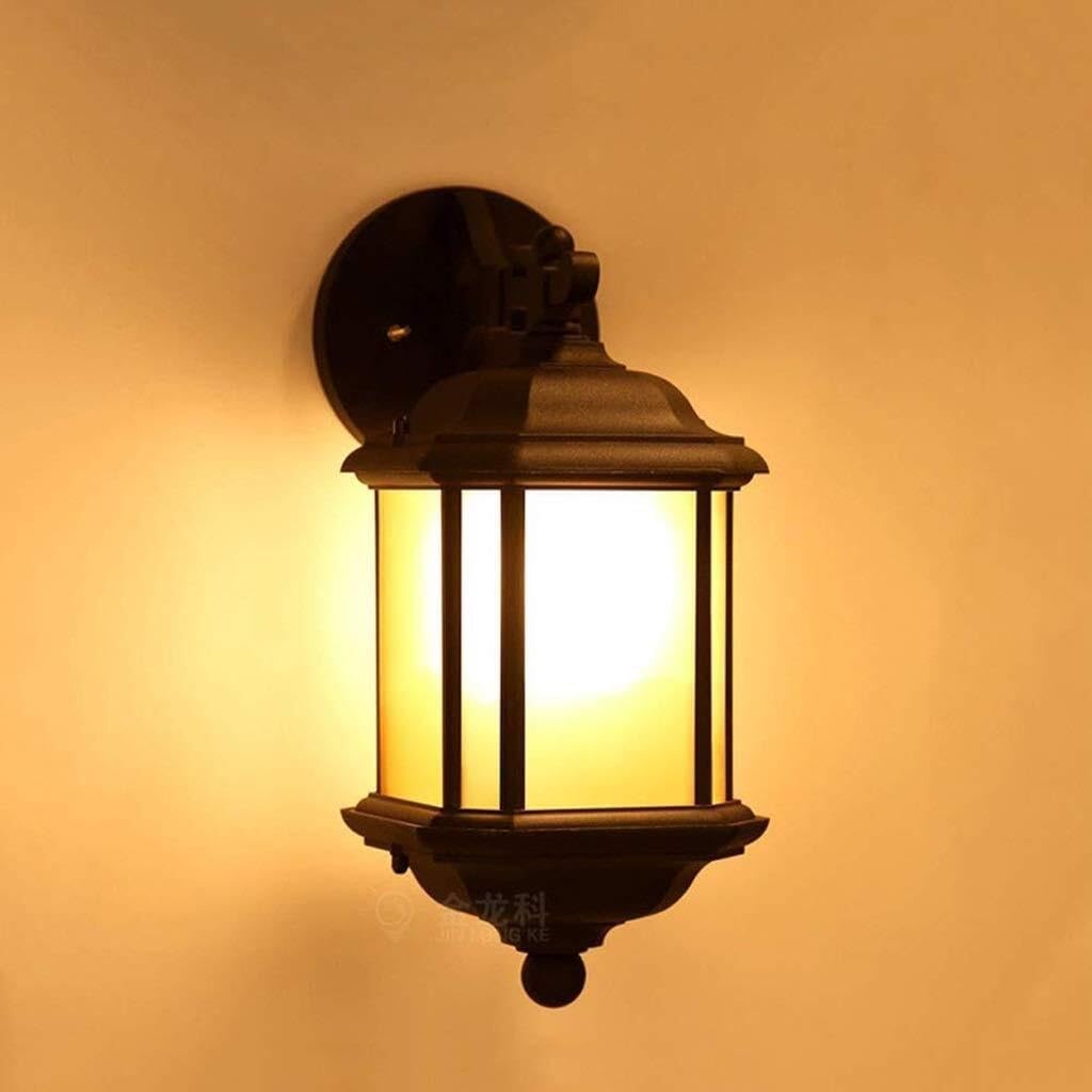 Wejścia Lampa Zewnętrzna Wodoodporne Zewnętrzne Lampy Ścienne Aluminiowa Lampa Ścienna Szklana Ogrodowa Na Balkon, Korytarz, Alejkę Oświetlenie Ogrodu(24 * 47cm)