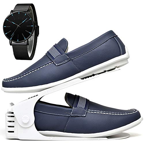 Kit Mocassim Sapatilha Casual Com Organizador e Relógio Slim Masculino DUBUY 3000/3002DB Tamanho:41;