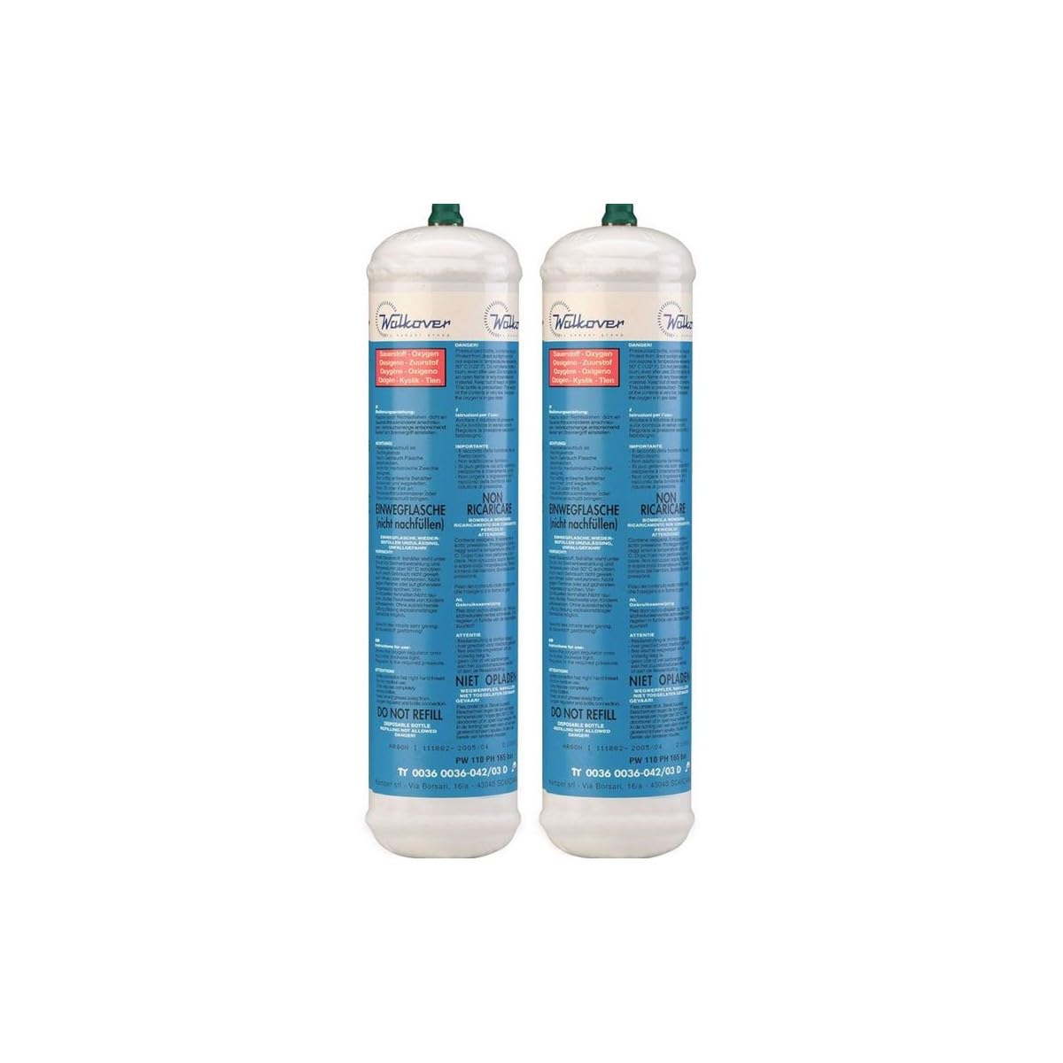 KEMPER – Botella de oxígeno 110 bar x 2 conexión M10 Soldadura bigas desechable 110 litros