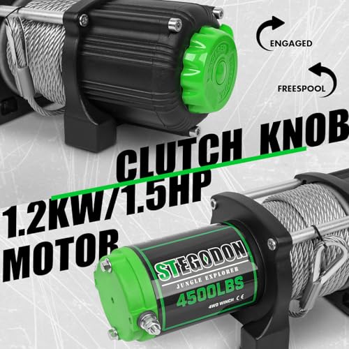Stegodon USAM-STEW005S 4500 Lb Winch 12V Waterproof Electric Winch,Atv/Utv Winch thumb #2