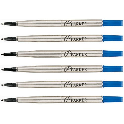2 X Parker Quink Ink RollerBall Fine Point BlUE Ink Refill 6 Refills 3022331