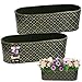 KOTARBAU® 2er Set Blumentopf länglich innen Glasierte Keramik 13 x 37 cm H 12 cm Dunkelgrün ovale Kräutertöpfe Fensterbank Blumenkasten innen Pflanzschale oval Blumenkasten Indoor Kräutertopf