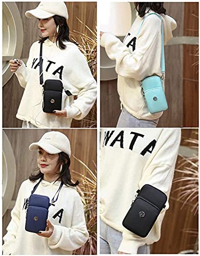 Nylon Small Crossbody Bag Cell Phone Purse Wallet Travel Wristlet Armband For Iphone 13 12 11 Pro Max Samsung Galaxy S23 Ultra S22 S21 S20 Plus Fe A03S A13 A14, Moto G 5G, Google Pixel 6 7 Pro, Purple #TOP5