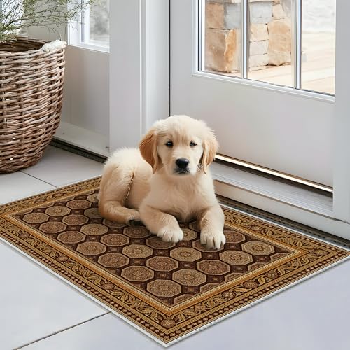 Tapis hexagonal traditionnel 61x90cm avec envers antidérapant doux - 6