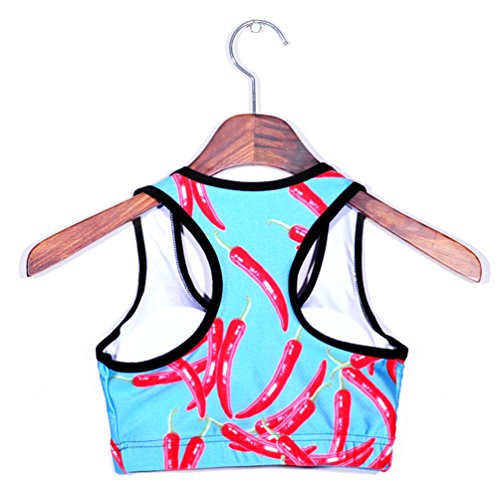 Image of Sister Amy Women's Aerobics Gym Dance Yoga Vest Printed Sports Bra Top Vest