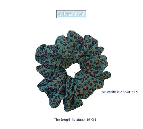 Rugelyss Large Scrunchies For Hair Leopard-Print Hair Ties Elastics Bands Ponytail Holder Pack Of Hair Accessories For Women Girls 3 Pieces（Yellow Green Khaki ） #TOP2