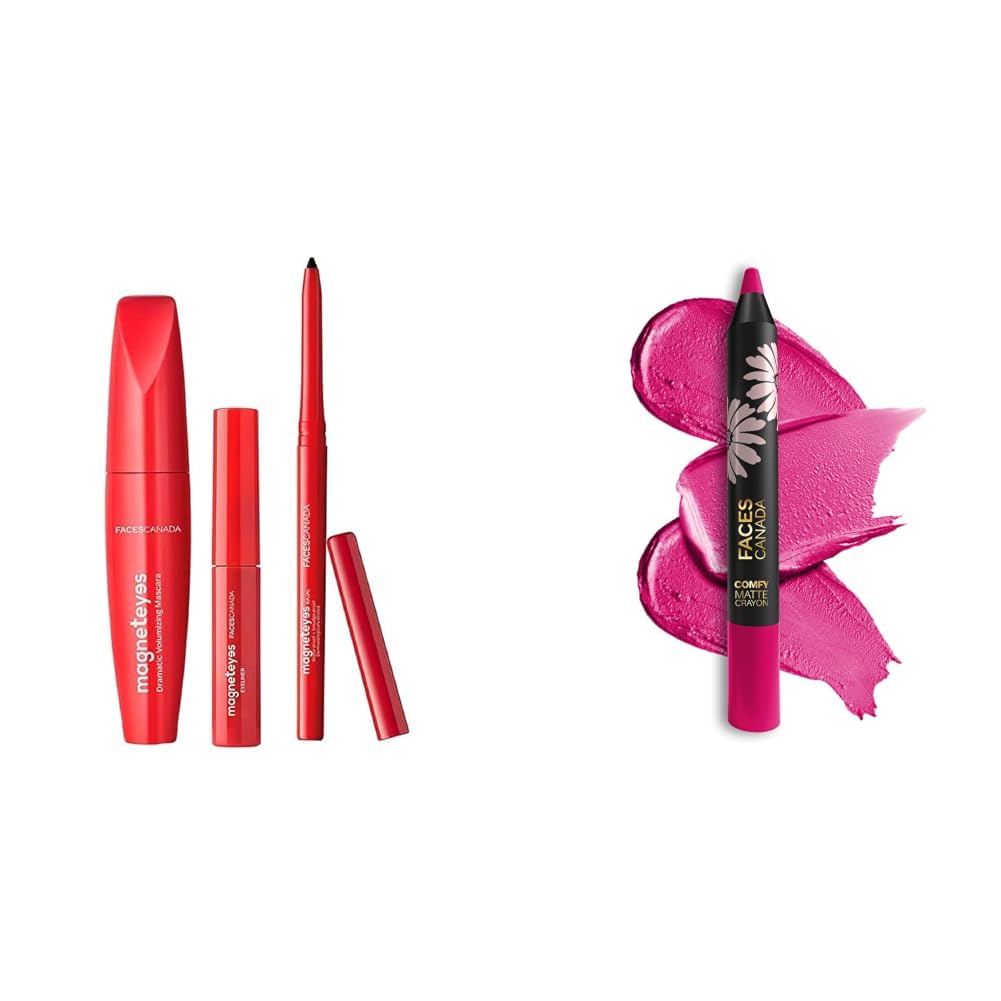 FACESCANADA Magneteyes Range Trio Pack - Black, 13.35 g & Comfy Matte Lip Crayon - Whatever 10, 2.8g-picture-23