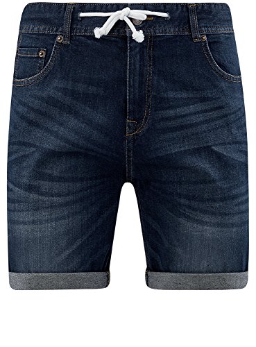 Oodji Ultra Uomo Shorts in Jeans con Laccetti