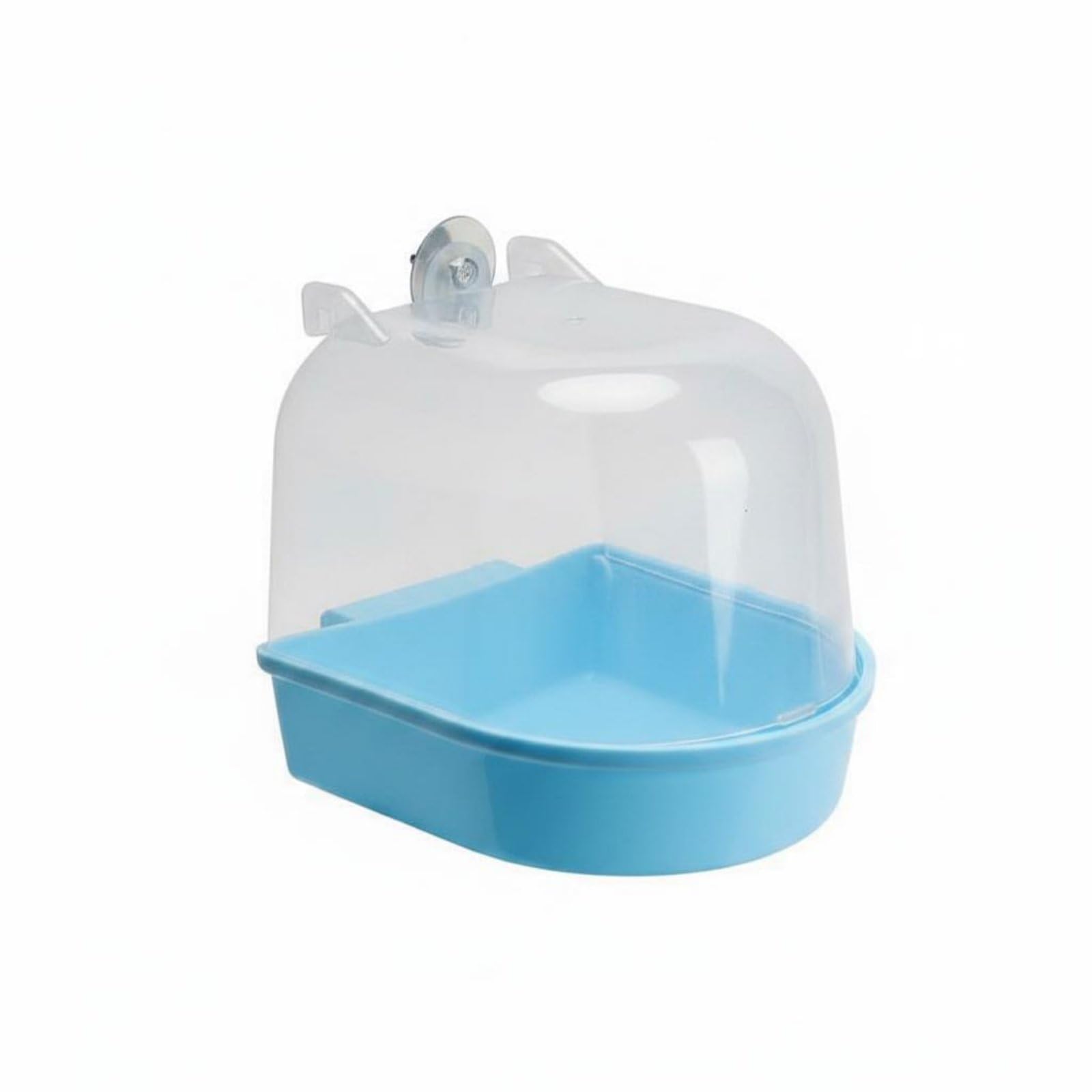 Large Space Transparent Bird Bathing Tub Easy Installation Splash Proof Bird Shower Thickened Material Covered Parrot Bath, Blue, X00 Pp-image-18
