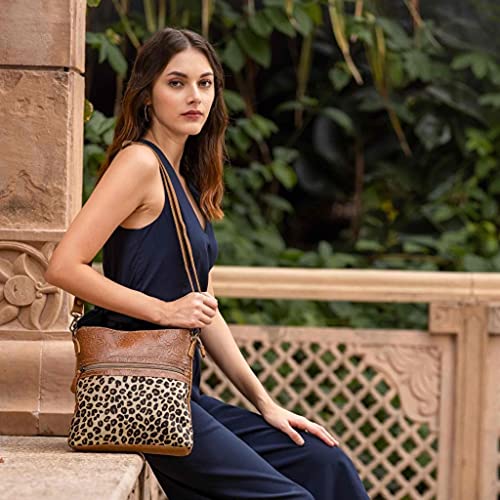 Image of Myra Bag Hairon Leopard Print Bag for Women - Leopard Print Purses for Women with Real Cowhide, Hair On Animal Pattern Purse