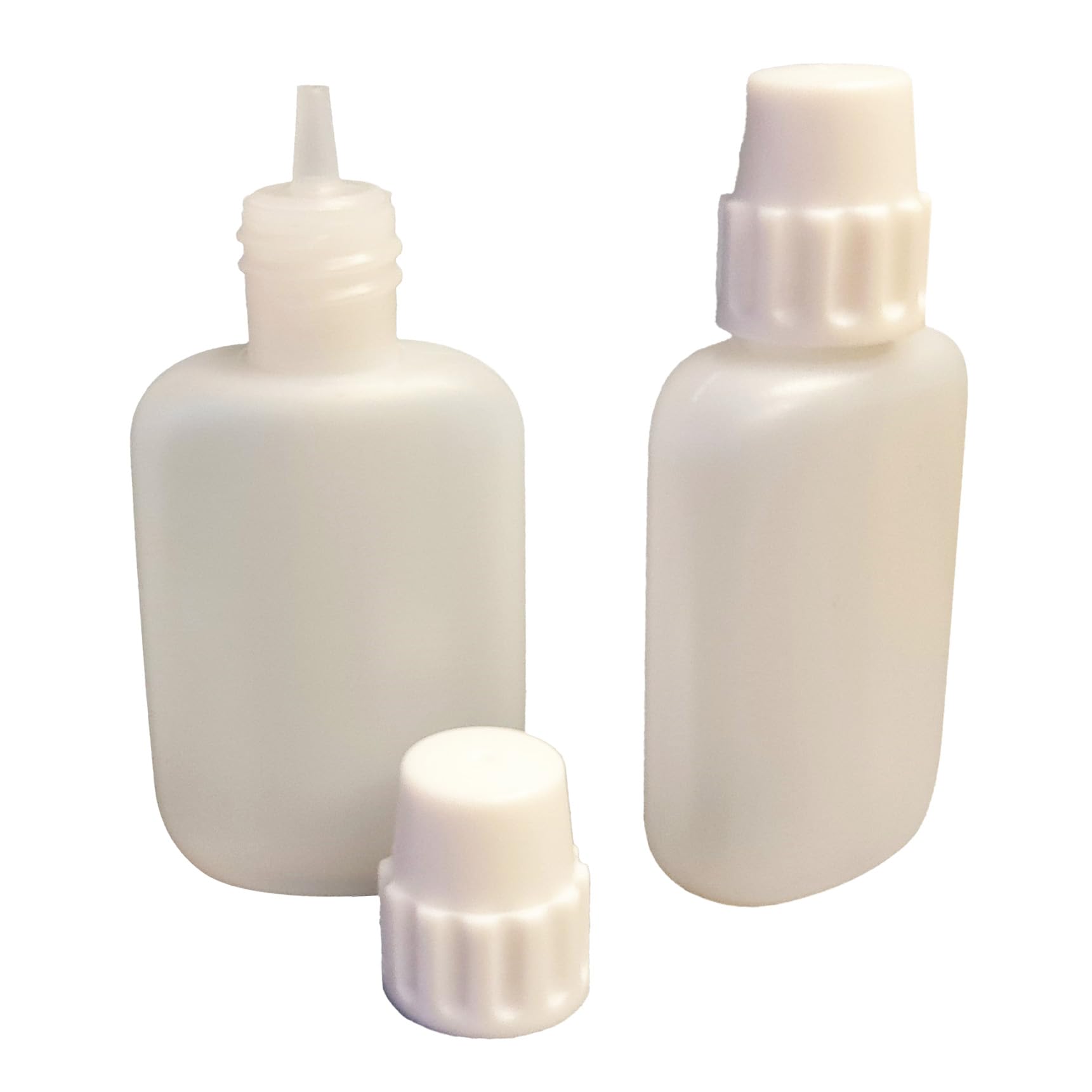 Shc Web Clear 2 X 30Ml Oval Dropper Bottle With Pointed Tip For Liquid Glue/Paint/Ink/Oil/Varnish - Slim And Refillable - Squeezy Thick Plastic