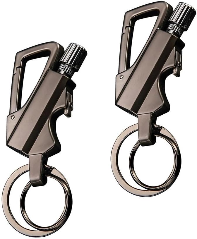 Kerosene Matches Lighter Keychain Outdoor, Reusable, Camping Mountaineering Hiking Tools(2pack Gold)