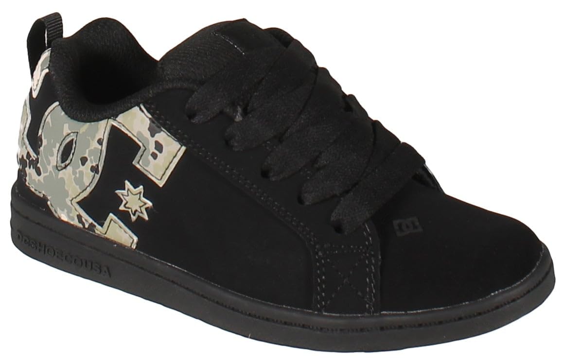 DC Boy's Court Graffik Skate Shoe, Black, 13 Little Kid