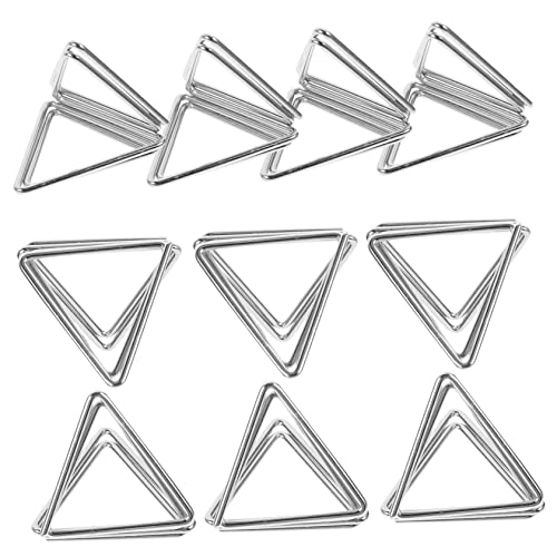 BinZyronic 20個 三角形メモクリップ金属製 ? 写真や名刺のディスプレイスタンドとして多用途使用可能 (2.4X2CM,銀)