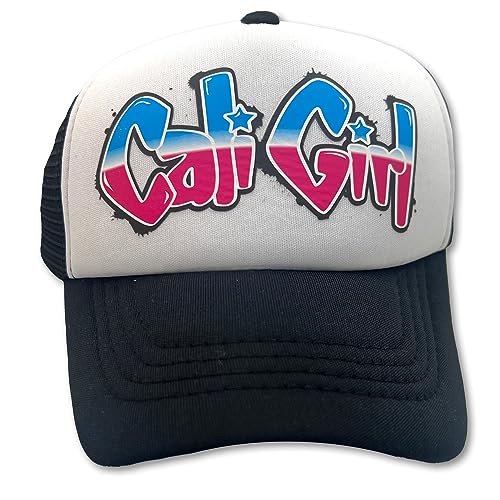 Sol Baby Cali Girl Graffiti Black Adjustable Snapback Mesh Trucker Hat - Beach Baseball Cap for Infants, Toddlers & Youths3