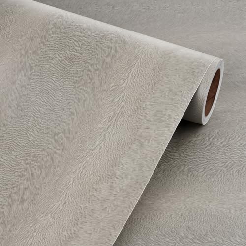 Livelynine Vinilo Adhesivo Muebles Gris Texturizado Papel Pintado Pared Dormitorio Salon Papel Adhesivo para Muebles Cocina Armarios Estanterías Impermeable Papel para Forrar Muebles Gris 40CMx2M