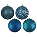 Vickerman 445808-6" Sea Blue 4 Assorted Finish Ball Christmas Tree Ornament (4 pack) (N591562BX)