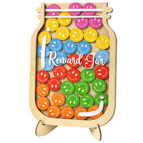 Musemory Magnetic Reward Jar Personalized Smiley Tokens Reward Jar for Kids DIY Reward Jar Classroom Management Tool Reward Jars for Kids Magnetic Back to School Gift for Kids