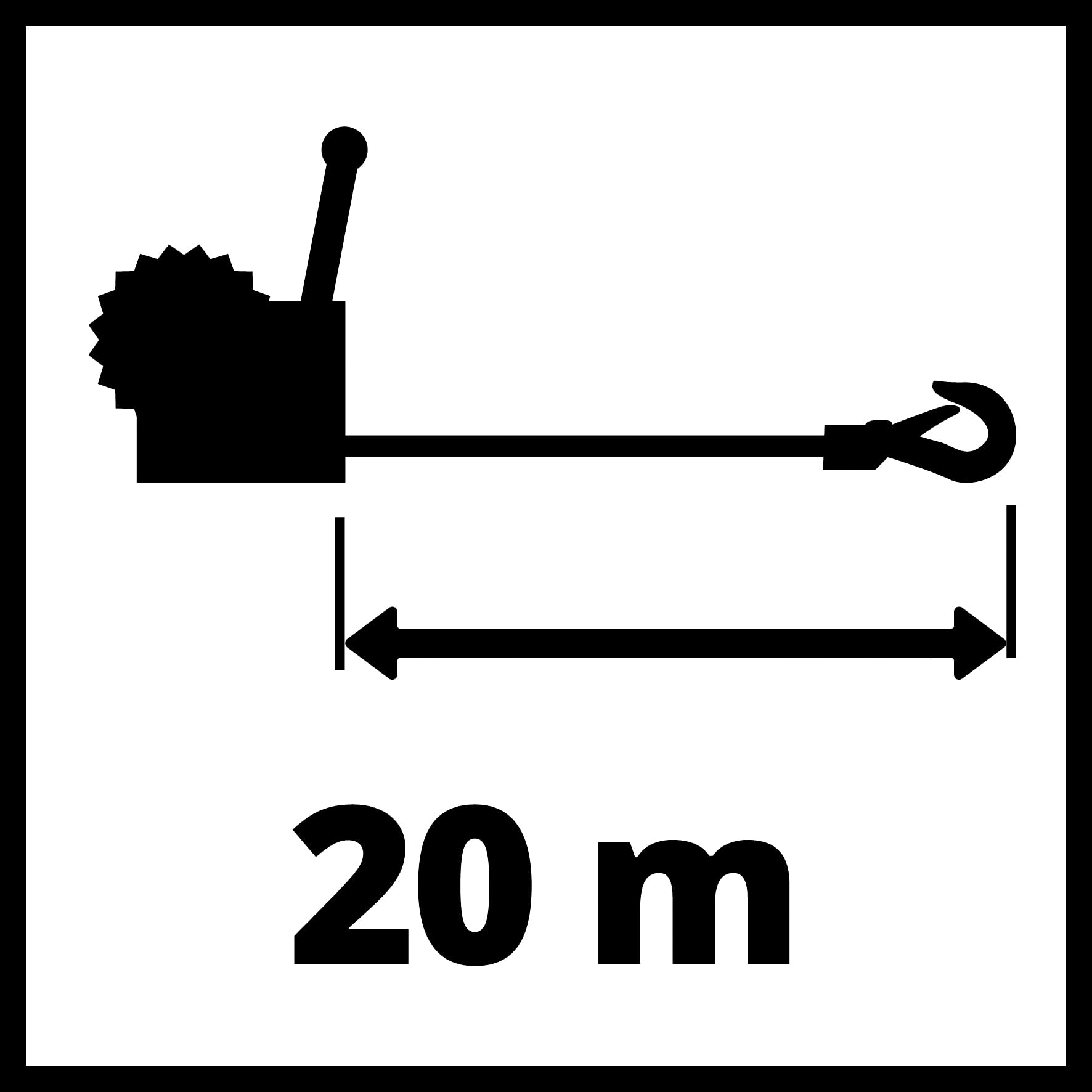 Einhell Cabestrante de cable manual TC-WI 800 (fuerza portante máx. 800 kg, cable de alambre de 20 metros, bloqueo de retorno, agarre antideslizante incl. gancho de seguridad y lengüeta de seguridad)